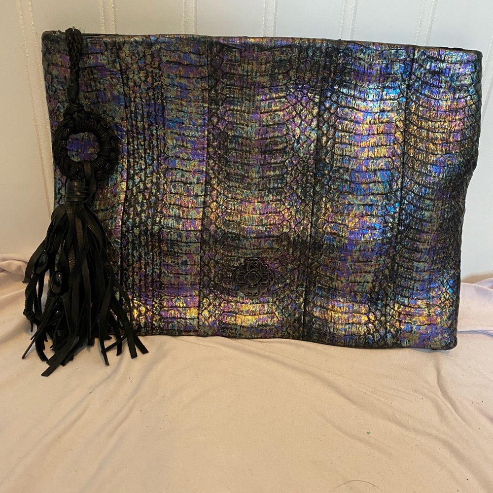 RAFE Snakeskin clutch